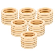 Wooden Rings for Crafting, 36 Pcs Macrame Wood Rings, 3.15" OD 0.39" Thickness