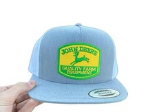 John Deere Farmer embroidered patch On flatbill Snapback Trucker Hat Yupoong