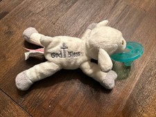 WubbaNub Mary Meyer "God Bless" Plush Lamb Pacifier
