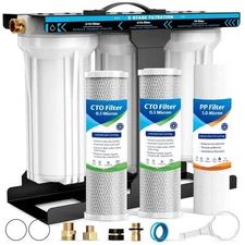 RV Water Filter System, 5-Layer 3 Stage RV Water Filtration System, Lead-Free Ho