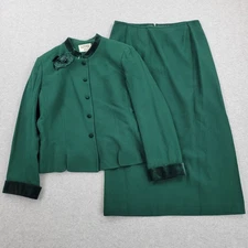 Kasper A.S.L. 2-Piece Suit Womens 16 Jacket Sport Coat + 16 Pencil Skirt 34x35