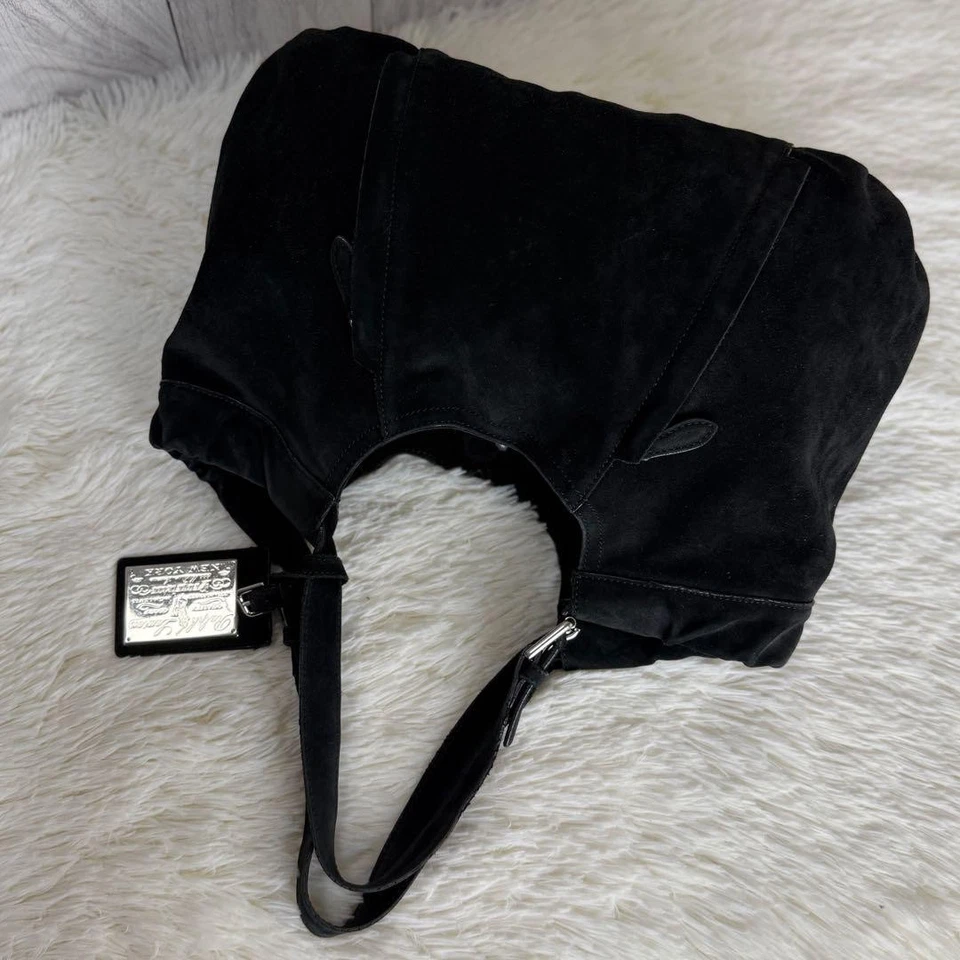 Bolso de Hombro Ralph Lauren Gamuza Cuero Marrón Mujer Usado Auténtico Foto 3 de 4