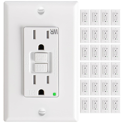 #ad #ad 24 Pack 15 Amp GFCI Outlet with Thinner Design Weather Resistant WR Self Tes $389.72