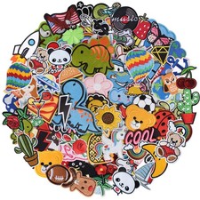 60Pcs Iron-On Patches for Jackets, Hats, Backpacks, Jeans, DIY Accessories