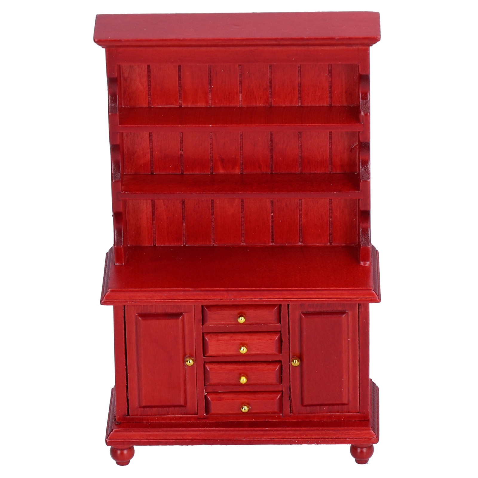 Wooden Dollhouse Cabinet Mini Furniture For Kids Play Red Color Recommended