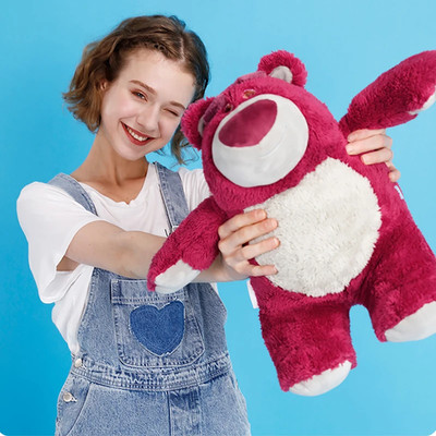 Kawaii Strawberry Bear Plushie Cute Pink Bear Stuffed Toy Birthday Gift Kids
