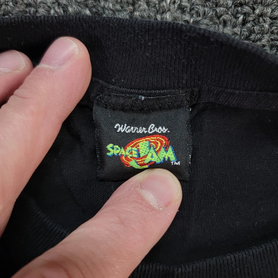 Vintage Space Jam Shirt Youth XL (Adult Small) Black Monstars Taz Movie Tee 1997 - Image 4 of 4