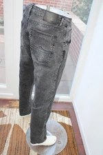 Mens POLICE CORVO W38 L31 Black jeans Slim Fit Tapered Leg 38R stretch