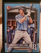 2025 1st Bowman Jack Lines Sky Blue Paper /499 BP-64 Tampa Bay Rays Color Match