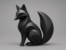 Abstract fox sculpture home decor animal lover gift decoration
