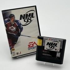 NHL 98 Sega Genesis Game & Box Case Tested Authentic Clean Vintage EA Sports IB