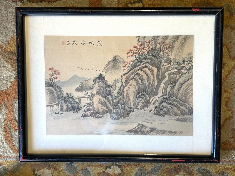 Fine Antique Asian Painting On Silk