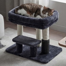 Heybly Cat Scratching Post, Small Tree Tower with 3 15.7 inch, Smoky Gray