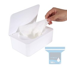 Refillable Wipes Dispenser for Flushable Wipes   Keeps Wipes Fresh and Clean