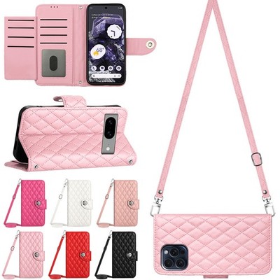 Fr Google Pixel 10 Pro XL/9A/8 Leather Crossbody Wallet Magnetic Flip Stand Case