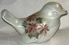 Vintage Fenton Lovebird Iridescent Opal Glass Figurine Hand Painted 4” w/labels