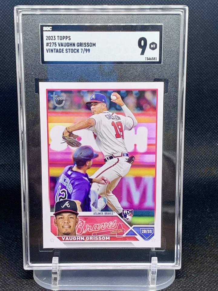 2023 Topps #275 Vaughn Grissom RC Vintage Stock /99 SGC 9 - Image 2 of 4