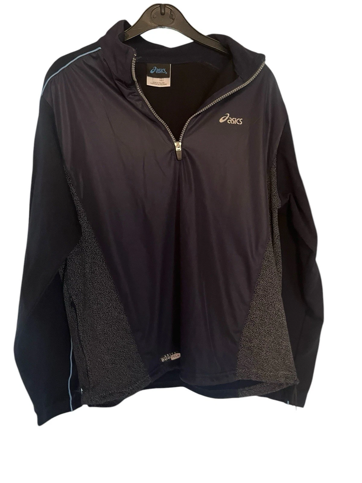 Asics Unisex Navy Long Sleeve Pullover 1/4 Zip Active Top Size S Free UK PP