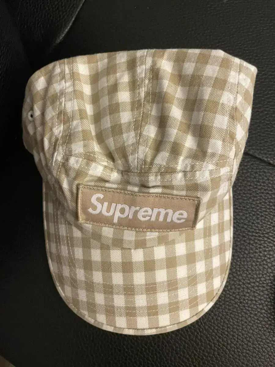 Brand New) Supreme Gingham Camp Cap Tan Genuine Supreme Check Hat
