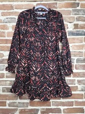 Walter Baker Womens Pamela Mini Dress Black Red Abstract Pattern Sz XS 