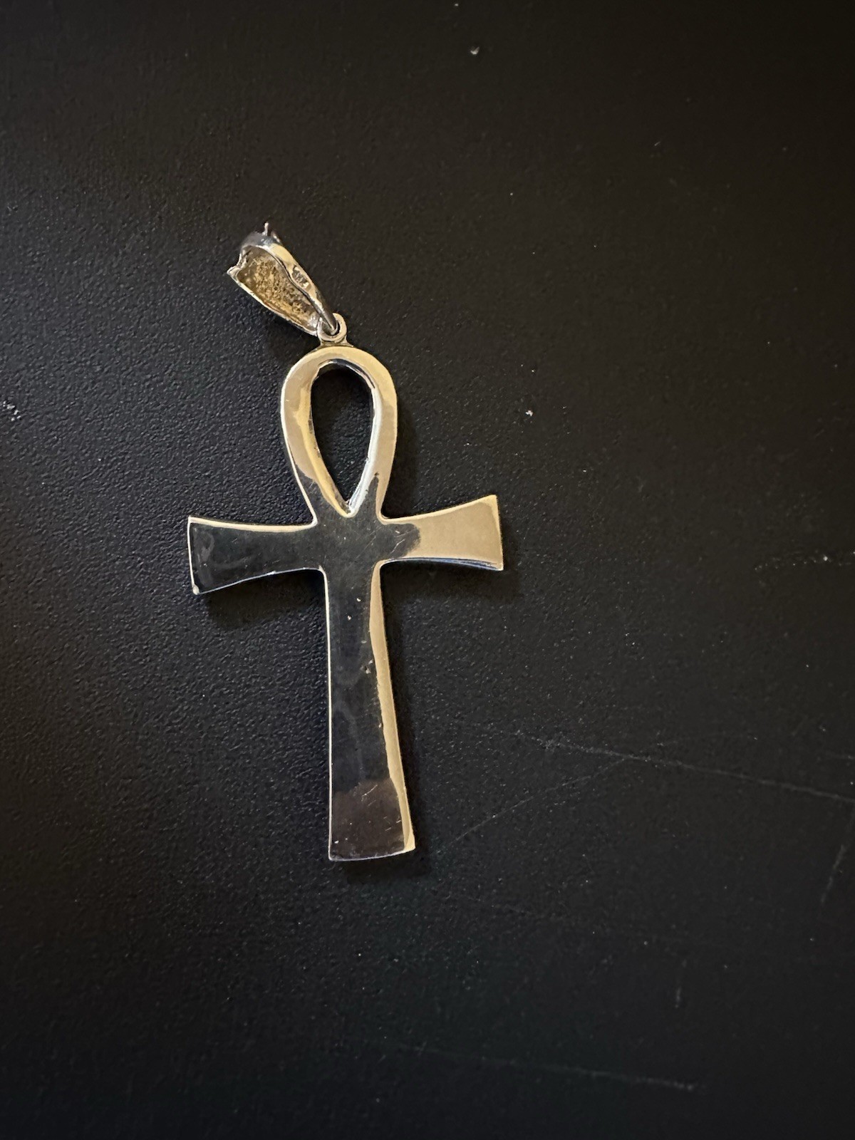 Solid .925 Sterling Silver Large Ankh Pendant - image 2