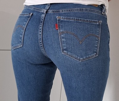 Levis 710 Super Skinny Jeans W28 L30 Mittel Blau Used Super Zustand 