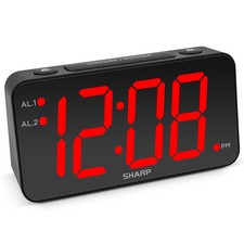 Sharp Digital Alarm Clock with Jumbo Numbers,...