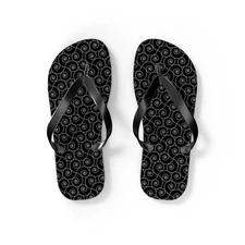 Black Monogram Flip Flops, Sandals Slides, Summer Footwear, Brand New