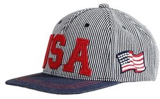 Toddler-Striped-Baseball-Hat American-Flag Snapback Hat Boys 2-6 Years Blue