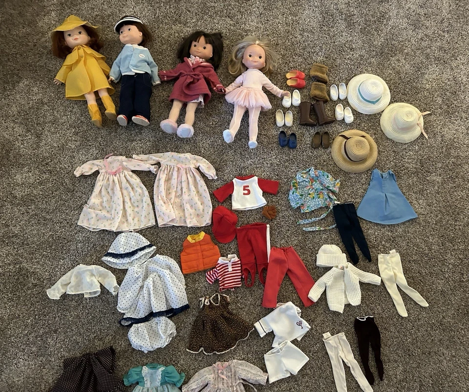 VTG Fisher Price My Friend 4 Doll & Clothing Lot Becky Jenny Mandy Mickey - Image 2 of 4