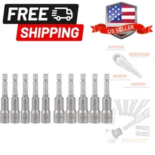 10pcs SAE 1/4” and 5/16” Magnetic Nut Driver Bit Set, 1/4 inch Driver Power N...