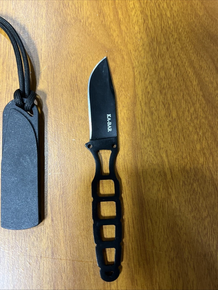 Ka-Bar Brand Drop Point Скелетонизированный Фиксированное Лезвие Гриф Ношенный Ремень - Изображение 4 из 4