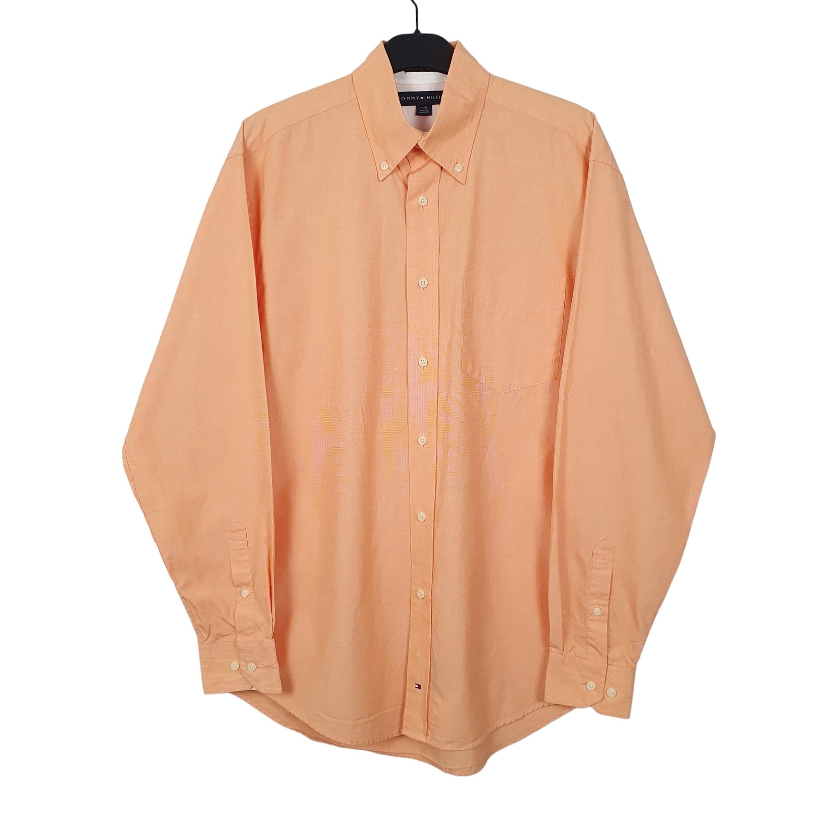 TOMMY HILFIGER Orange Shirt Long Sleeve Casual Mens M