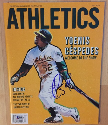 YOENIS CESPEDES SIGNED AUTOGRAPHED 2012 OAKLAND ATHLETICS A'S PROGRAM MAGAZINE - Picture 7 of 8