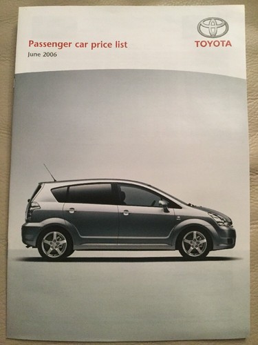 Toyota Passenger Car List - June 2006