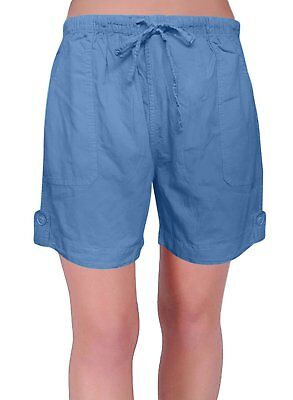 Eden Womens Pull On Cotton Adjustable Waist Elasticated Ladies Shorts