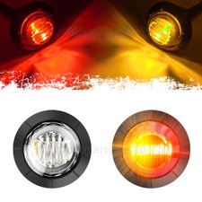 34 Round Led Marker Lights Dual Color Smokedclear Lens 12v For Trailer Truck