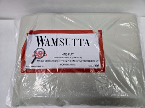 Wamsutta King flaches Laken Pastell hellgrün 250 Fadenzahl Baumwolle Perkal Irr - Bild 7 von 8