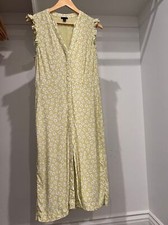 Ann Taylor Womens size 8 Green Floral Flutter Sleeve Midi Dress