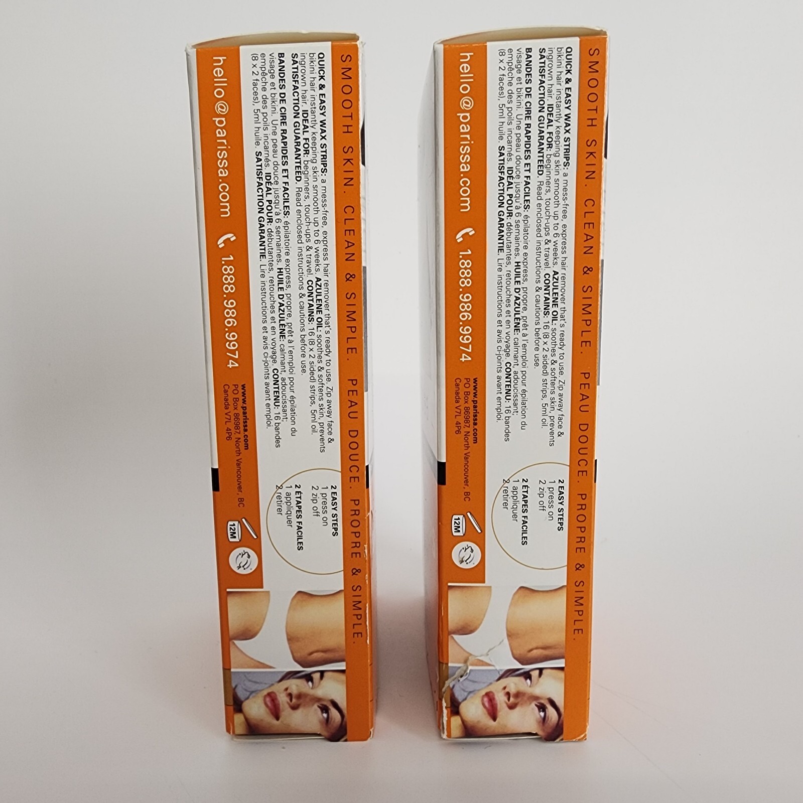 (Lot of 2) Parissa Wax Strips, Face & Bikini, All Hair Types 16 Strips