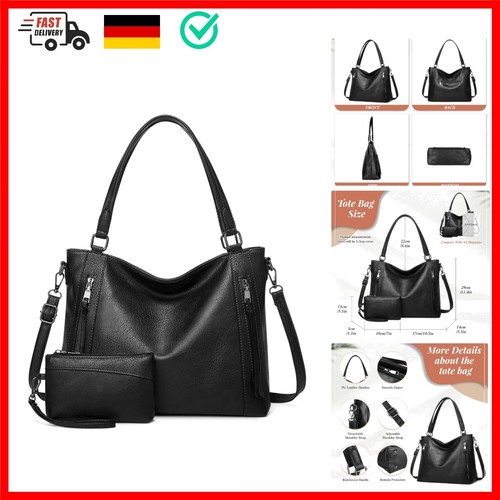 VINBAGGE Damen Handtasche Henkeltasche Top Griff Tasche Vintage Weiches Umhä...