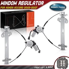 2x Window Regulator w/ Motor for Honda Accord 2003-2007 Coupe Front Left & Right