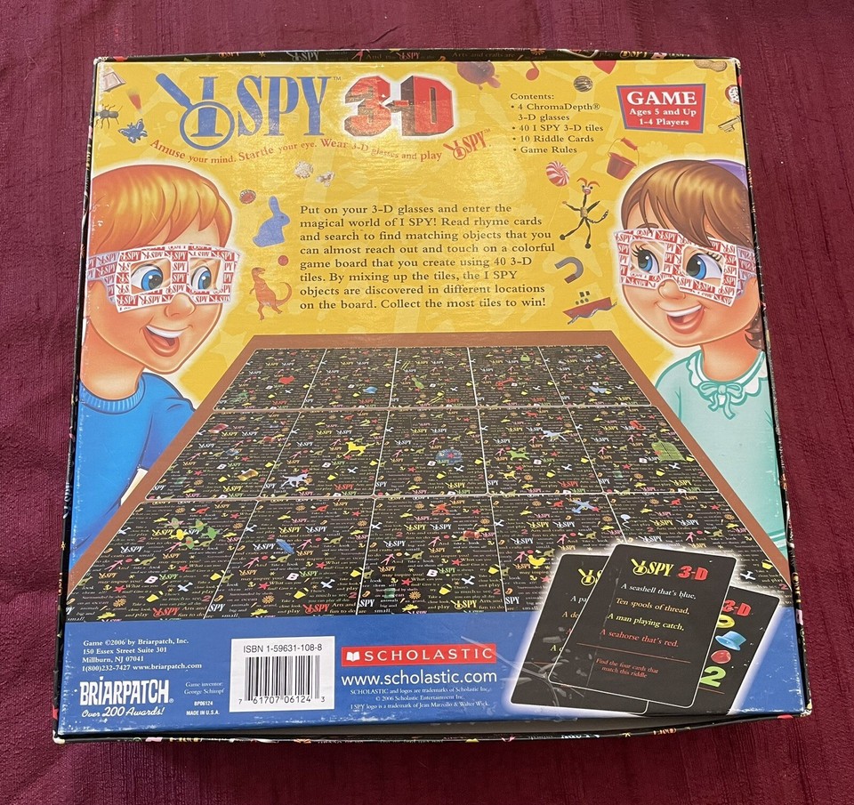 2006 Briarpatch I Spy 3D Game SCHOLASTIC 3D Glasses Cards Finding 100 2006-briarpatch-i-spy-3d-game-scholastic-3d-glasses-cards-finding-100