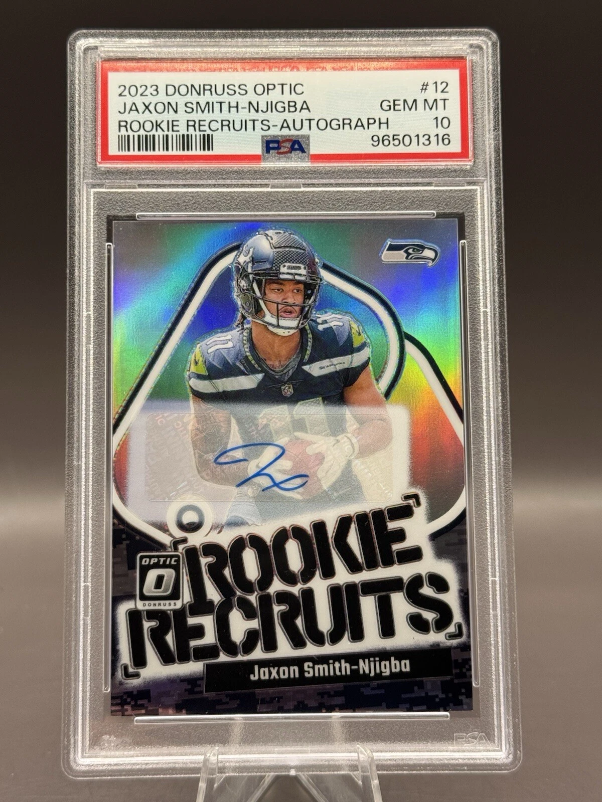 Jaxon Smith-Njigba Panini Donruss Optic Rookie Recruits #12 Autograph