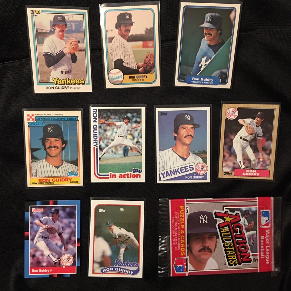Ron Guidry Rookie + Lote 22 Topps Kelloggs Fleer Mini Pin Sellado con Nolan Ryan Foto 3 de 4