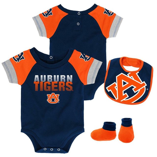 New Baby Infant Auburn Tigers One Piece Outfit 3 Piece Set AU 24 M Gen2