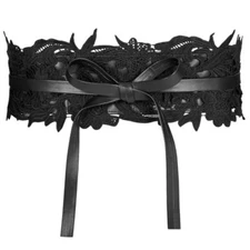 Women Lace Waist Belt Corset Waist Band Belt For Dress Obi Bowknot Cinch Wide