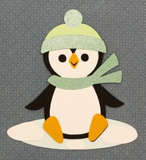Winter Cute Penguin Boy 3 Christmas Die Cut Paper Scrapbook Embellishment