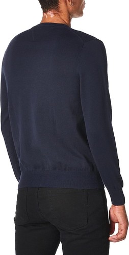 Tommy Hilfiger Men's Cotton V Neck Sweater, Masters Navy, Medium - Picture 3 of 4