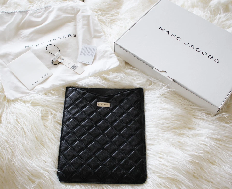 Marc Jacobs iPad Case Black Quilted Leather Sleeve Baroque Singles Designer New - Image 3 of 4